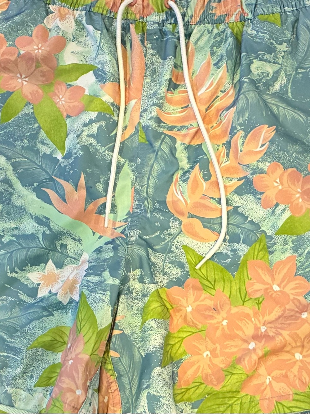 Nike men’s  Floral Drawstring Shorts - Blue, Pink & Green - Picture 2 of 3